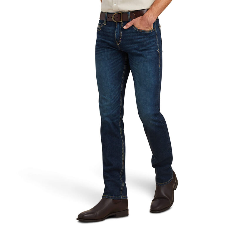 Ariat M8 Modern Tekstretch Brawley Slim Leg - Miesten TummanSininen Farkut ( JXIGDV-614 )